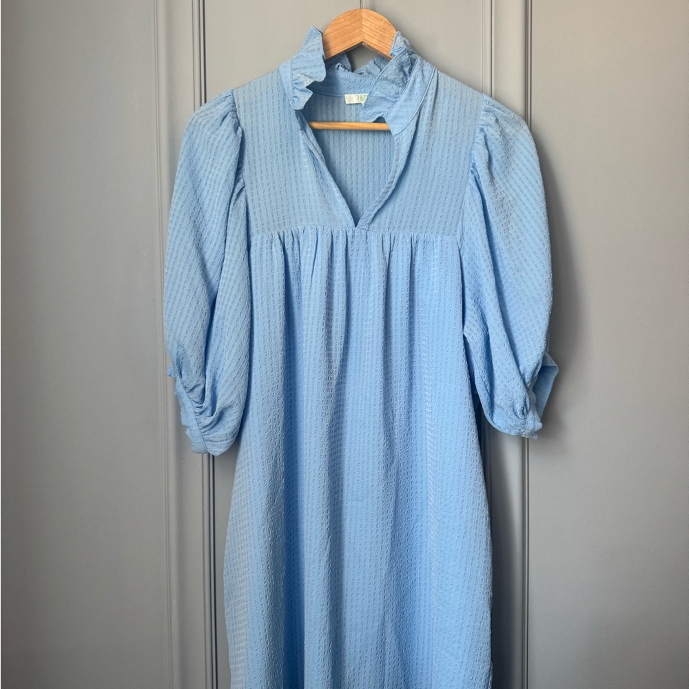 Light Blue Ruffled Dress JADE